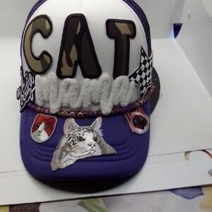 Hand Crafted Purple and White Hat